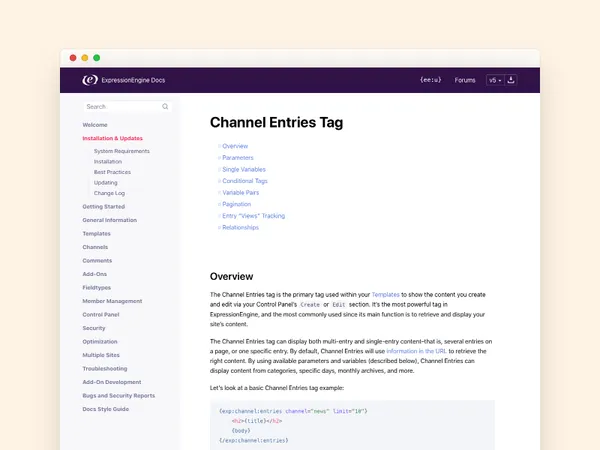 ExpressionEngine Docs Card