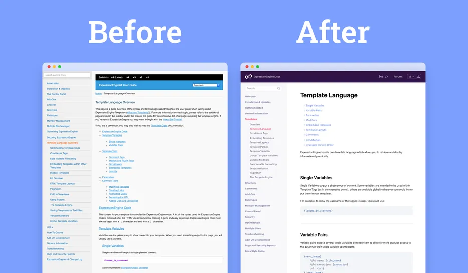 EE Docs Before and After
